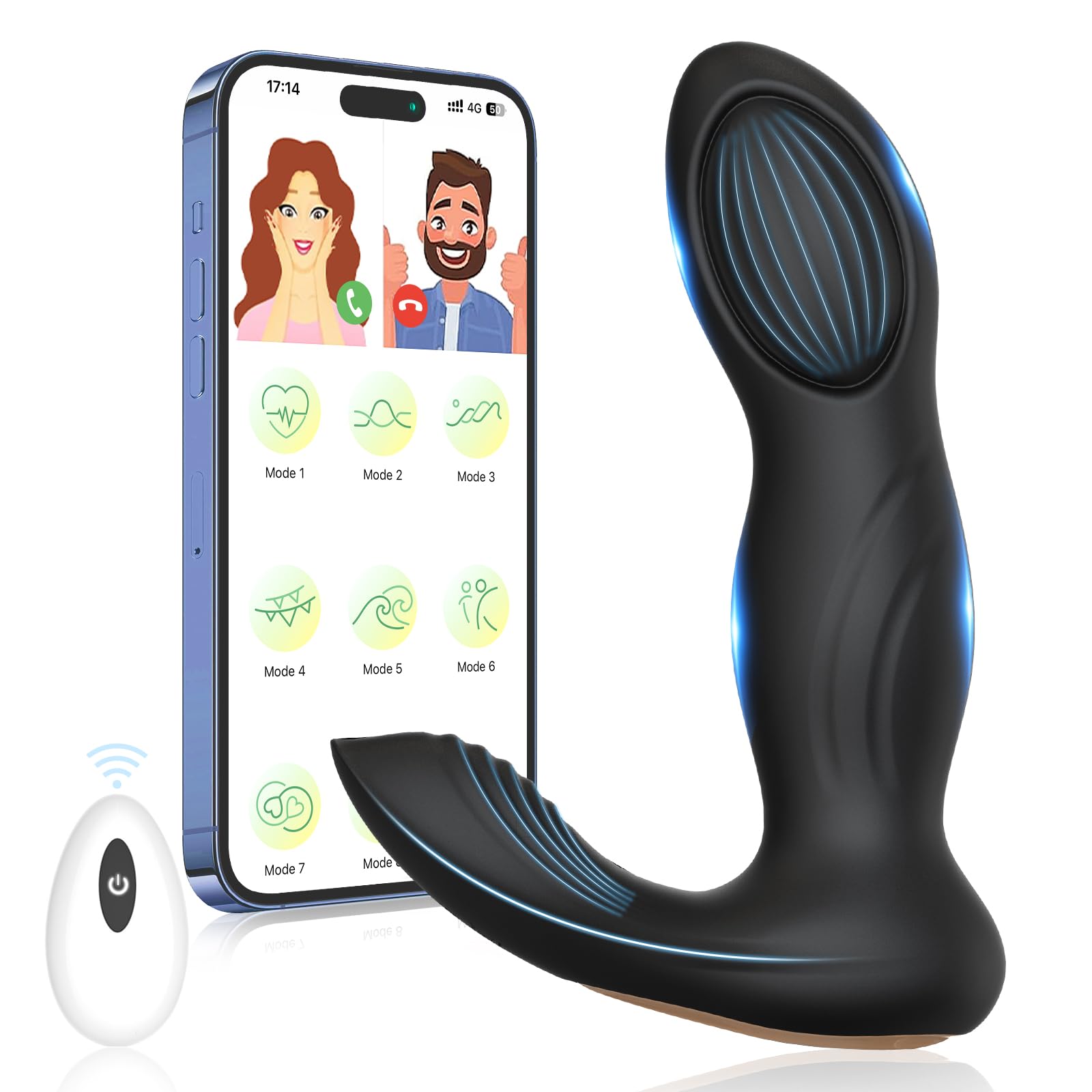 Vibratore Plug Anale-Dilatatore Donna Vibratoreper Donna Professionale Clitoride Vibratori Squirting con Telecomando App da telefono Sex Toys Prostata Vibratore per Uomo Sexytoysys Coppia (Nero Blu)