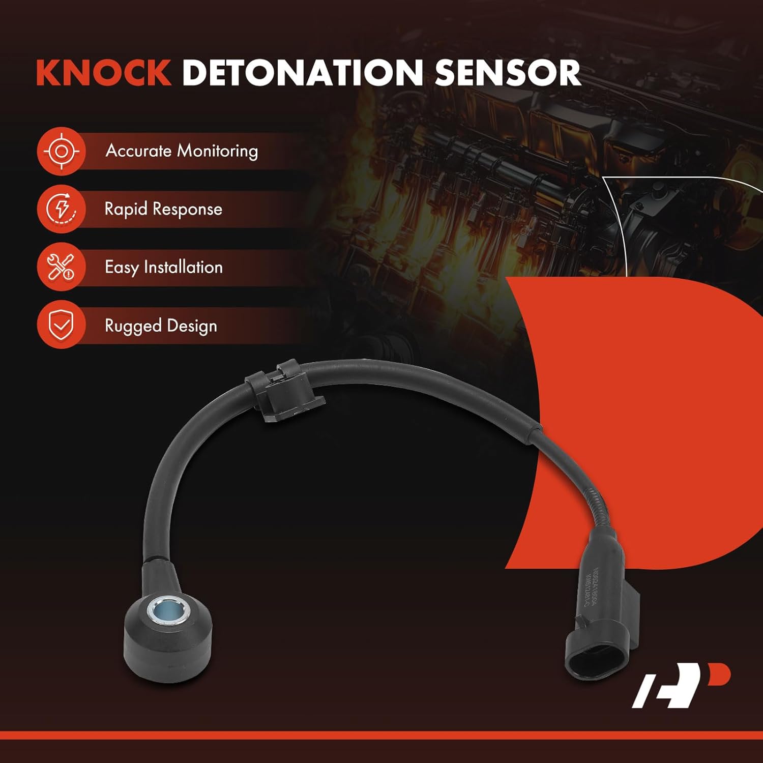 A-Premium Ignition Knock Detonation Sensor Compatible with Hyundai & Kia Models - Elantra 2011-2020, Elantra GT, Sonata, Tucson, Veloster, Kona, Soul, Optima, Forte, Forte Koup, Forte5, Seltos, DOHC
