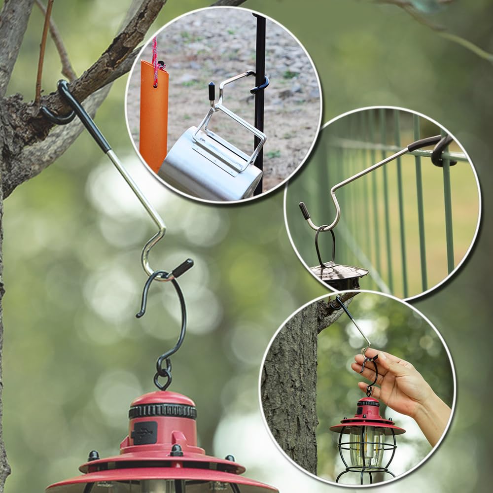 KTCINA Camping Laternenhalter - 6 Stück S-Form Edelstahl Zelt Haken