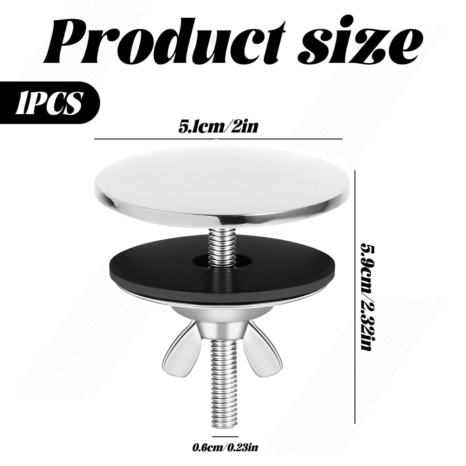 Tapón de Fregadero,Tapón Fregadero Acero Inoxidable Cubierta de Orificio para Grifo con Junta Embellecedor Lavabo Ciego para Fregadero Cocina Tapa Agujero para Bañera y Accesorios de Cocina — view 2