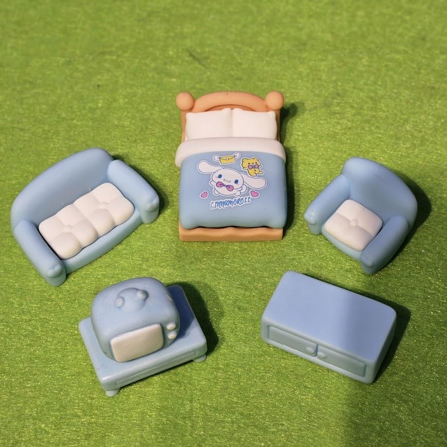 Image of Miniature Bedroom Furniture Set of 6 | Dollhouse Accessories for Kids & Collectors | Miniature Garden Decor & Home Craft Display | Ideal Gift for Girls, DIY & Art Lovers