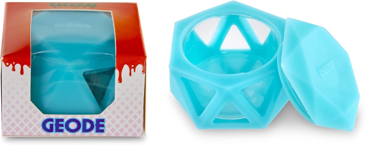 Ooze Geode Silicone Glass Container 10mL (Aqua Teal) 1ct
