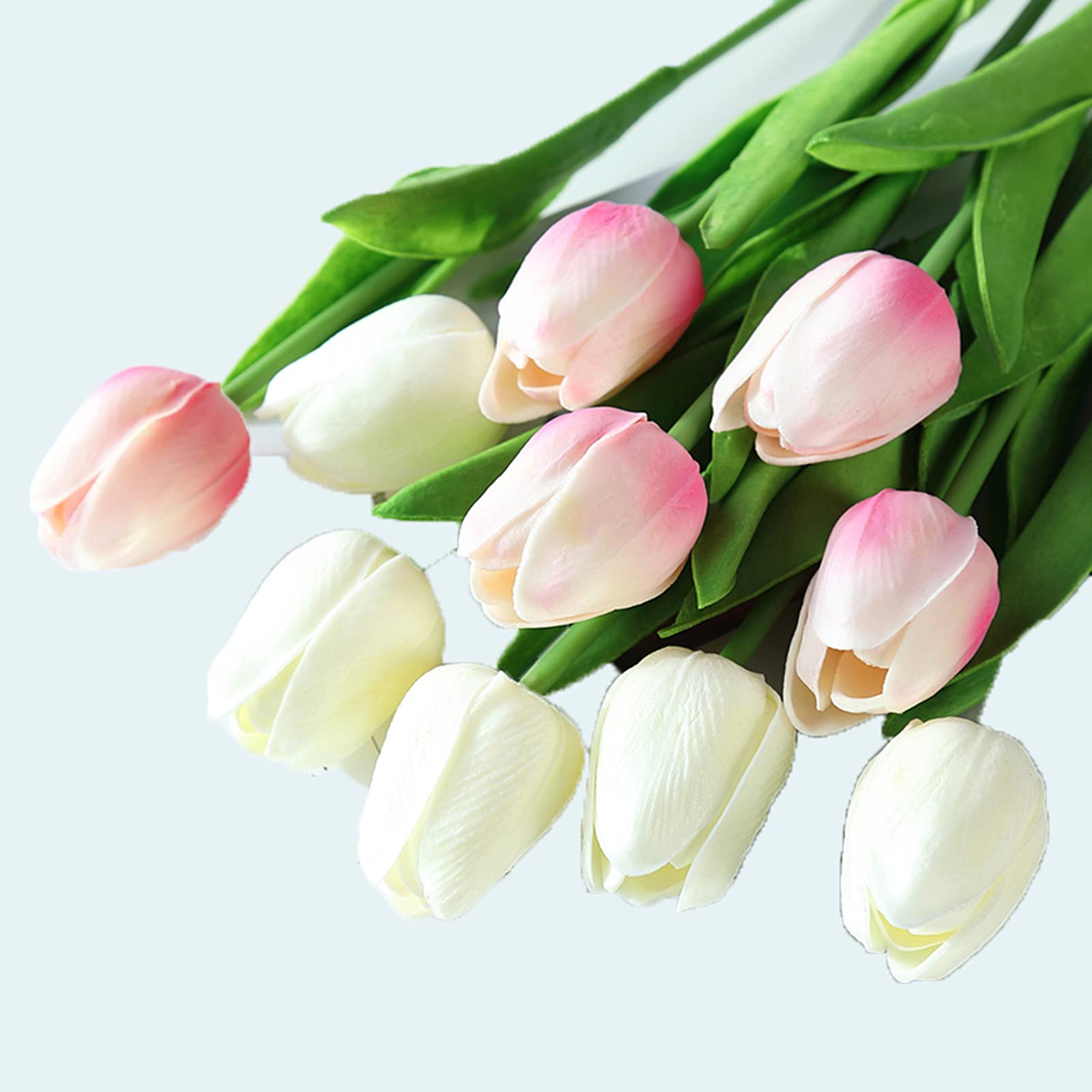 SBJKLYRN Simulated flowers, 10 Pcs Tulip Artificial Flower Bouquet Fake Flower for Wedding Home...