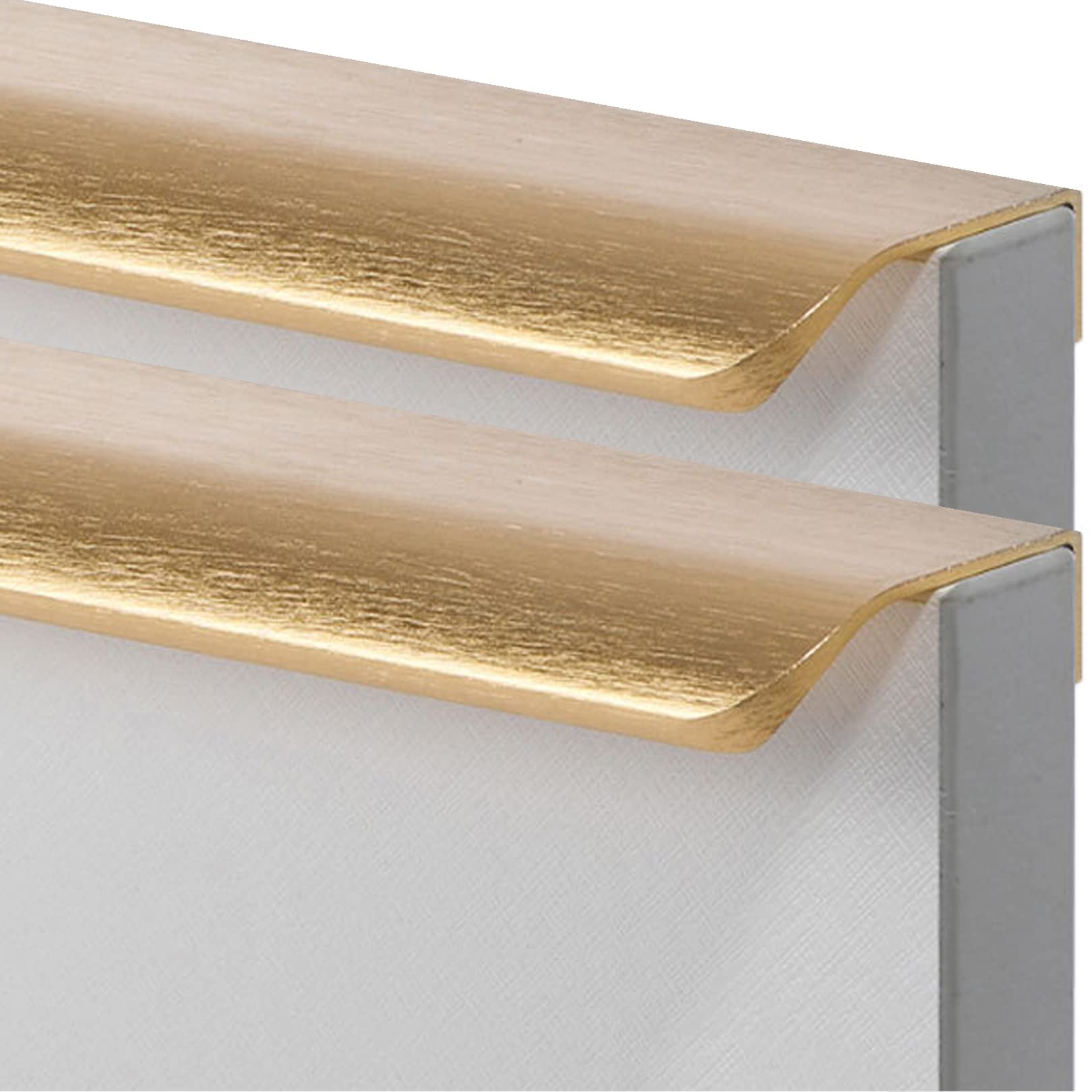 SCMYZLYD Aluminum Finger Edge Pull, Concealed Door Cabinet Handles Aluminum Alloy Brushed Gold Multiple Sizes Pack of 2(Overall Length 800mm)