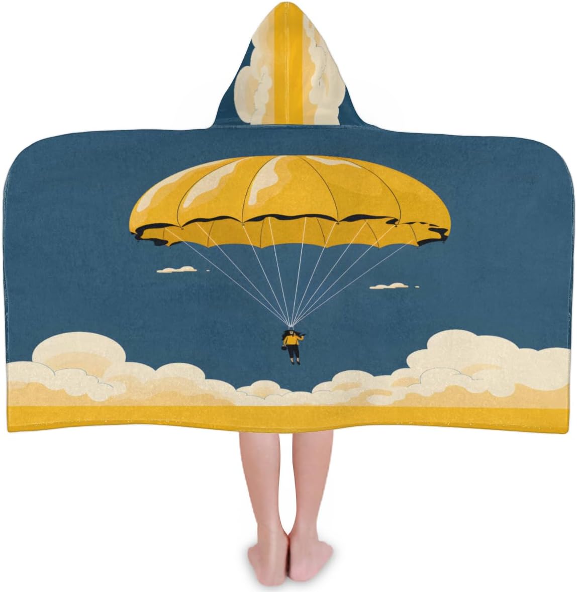 Kids Bath Towel Paraglider Beach Towel with Hood Pool Cover Up for Girls Boys Soft Absorbent Hooded Bath Towel Toddler Towels for Beach, Pool