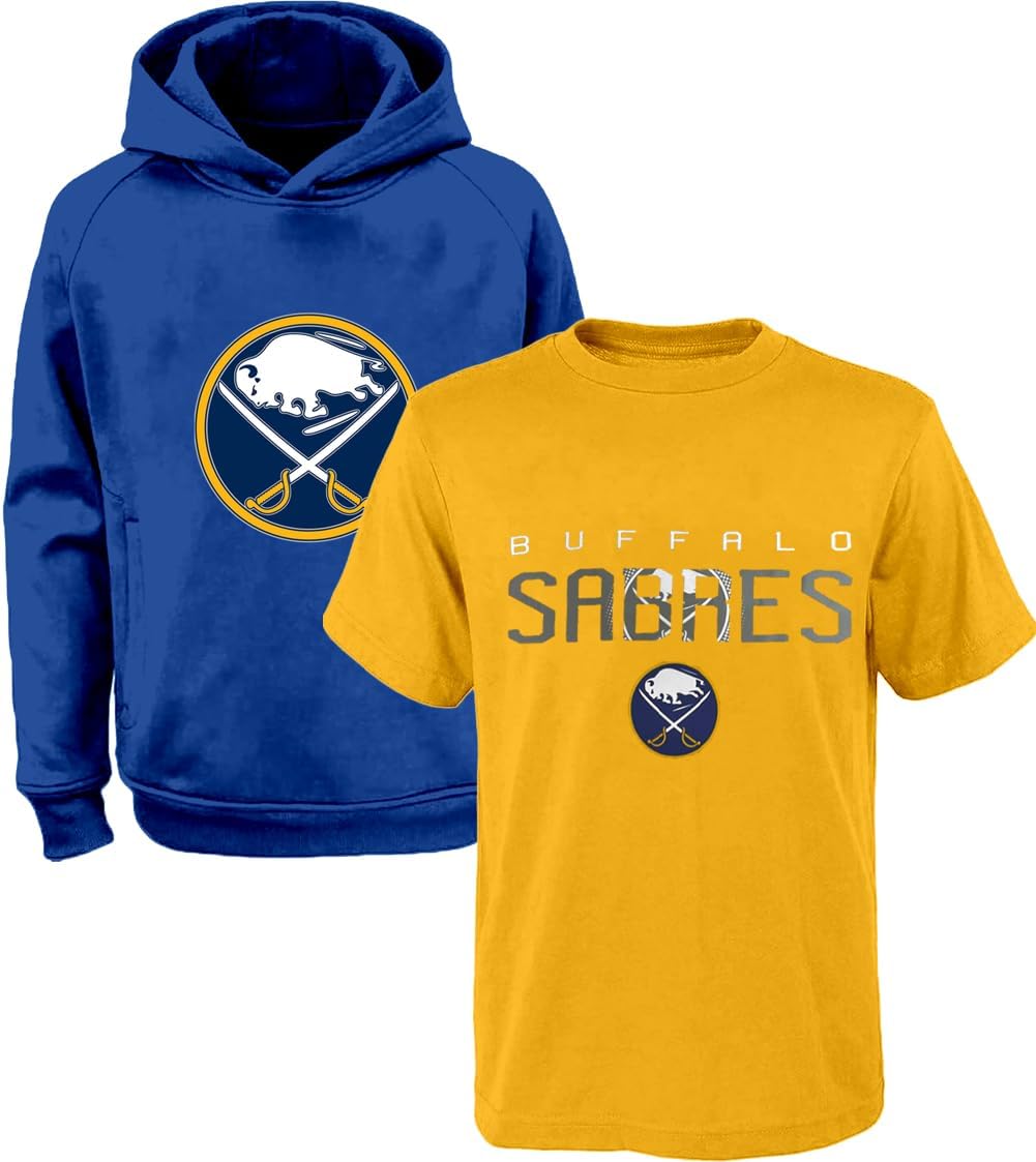 NHL Youth 8-20 Polyester Performance Primary Logo Hoodie & T-Shirt 2 Combo Pack Set