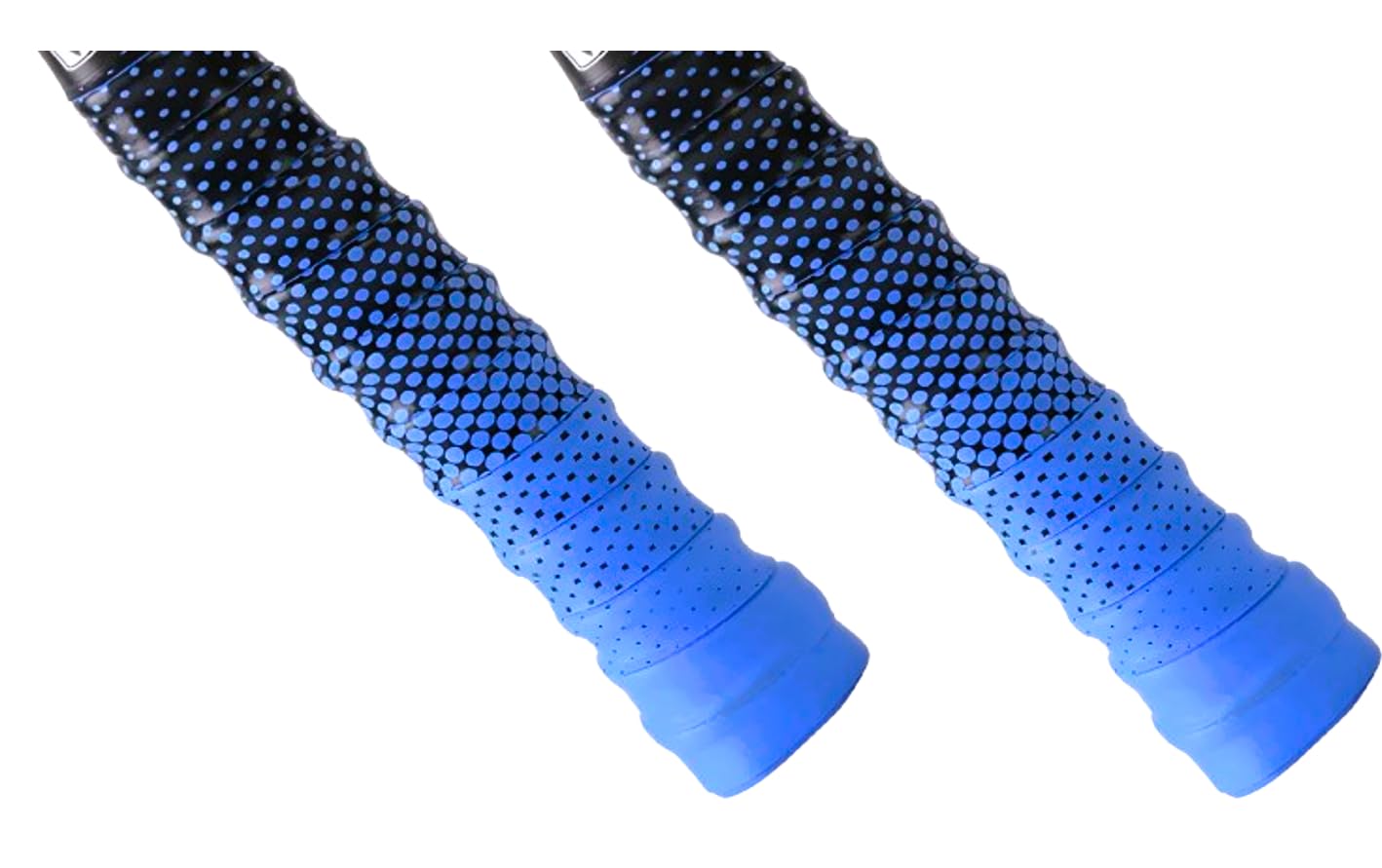 acers badminton racket only pu (rubber) soft grip pack of 2 racquet overgrip/tape mesh design (2 of blue)