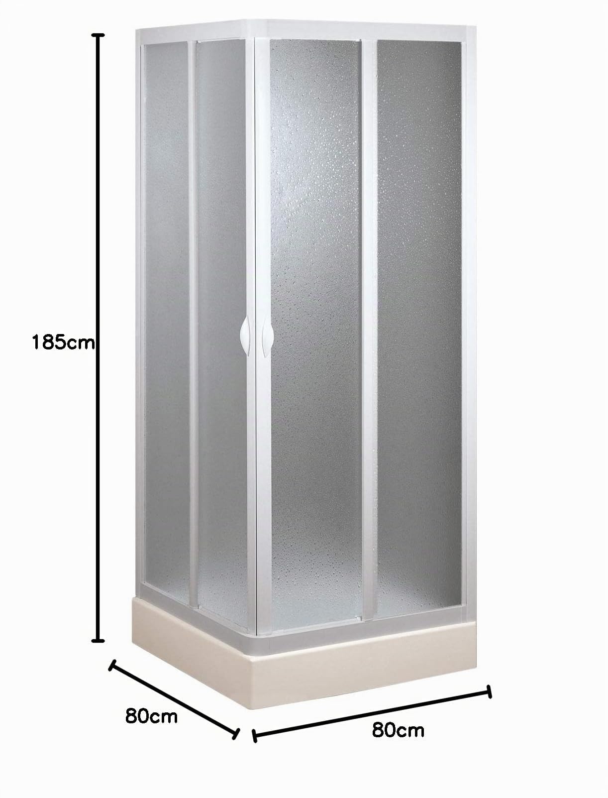Forte Mampara de Ducha 80x80 CM de Acrílico Mod.Venere con Apertura Central