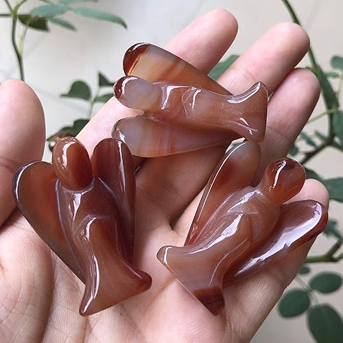 Miniatura 3 de 2 estatuas de ángel guardián de cristal, tallados a mano, cristales curativos de bolsillo, figuras de piedra de bolsillo, decoración de 1.5