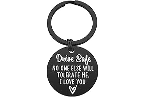 Valentine's Day Gift Baskets for Men: Drive Safe Keychain for Beloved Boyfriends and Husbands