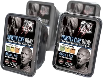 Monster Makers Monster Clay Premium Grade Modeling Clay (Gray - Hard - 18lb case)