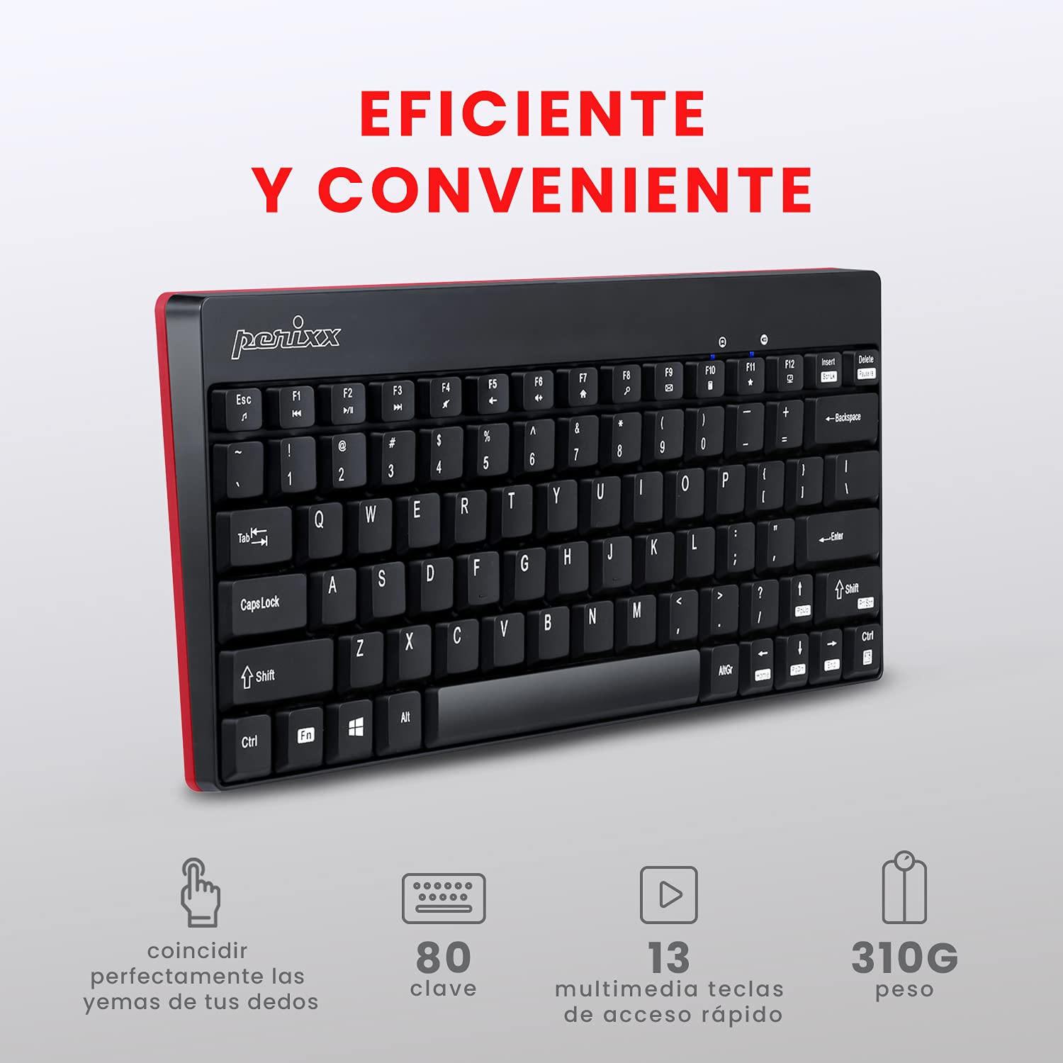 PERIDUO-712B ES Combo de teclado y mouse inalámbricos - Negro - QWERTY 4