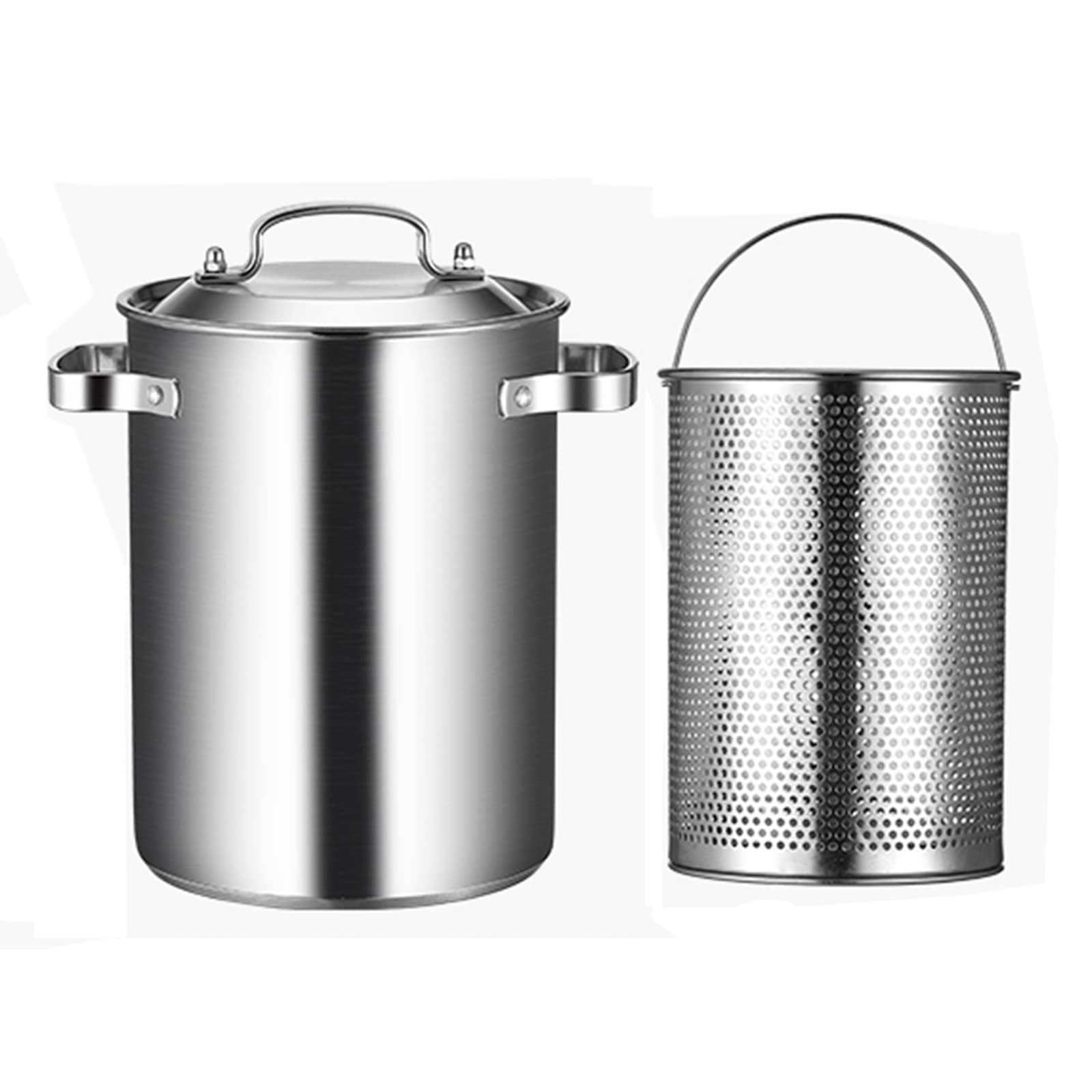 4L Spargeltopf, Spargeldampfgarer Pasta Pommes Frites Topf 304 Edelstahl Pasta Herd Herd Herd mit Siebkorb und Deckel für Home Kitchen Restaurant (Silber)