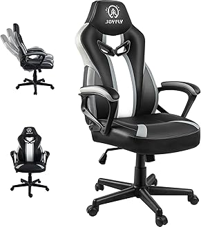 JOYFLY Gaming Chair, Gamer Chair Racing Style Game for Adults Teens, Ergonomic PC with Lumbar Support, 300lbs（Black）