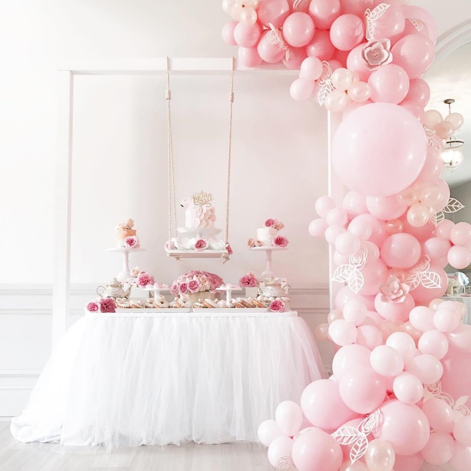 Ballonbogen-Set, 2,5 m + 1,5 m biegbarer Halbbogenständer mit Basis, goldener Ballonbogenständer für Hochzeit, Junggesellinnenabschied, Geburtstag, Babyparty, Garten-Fotohintergrund