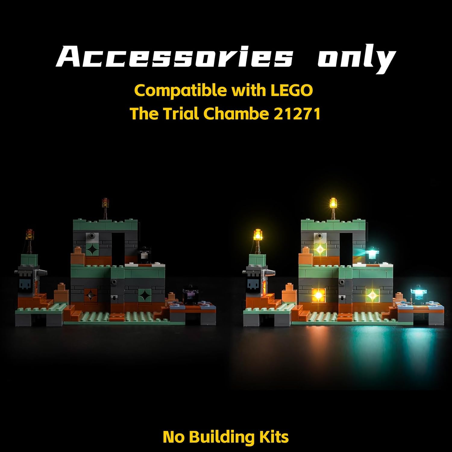 BrickBling LED Lighting Only, Compatible with Lego Trial Chamber, Creative Light kit Compatible with Lego 21271-Not Come with Model