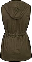 Vista 4 de KOGMO Chaleco militar Anorak con capucha para mujer, con cremallera, talla de EE. UU. (S-XL)