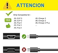Vista 3 de Cable de carga micro USB de repuesto para JBL Clip 3, 2, JBL Flip 4, 3, 2, JBL Charge 3, 2, 2 Plus, cable de carga portátil impermeable para altavoz