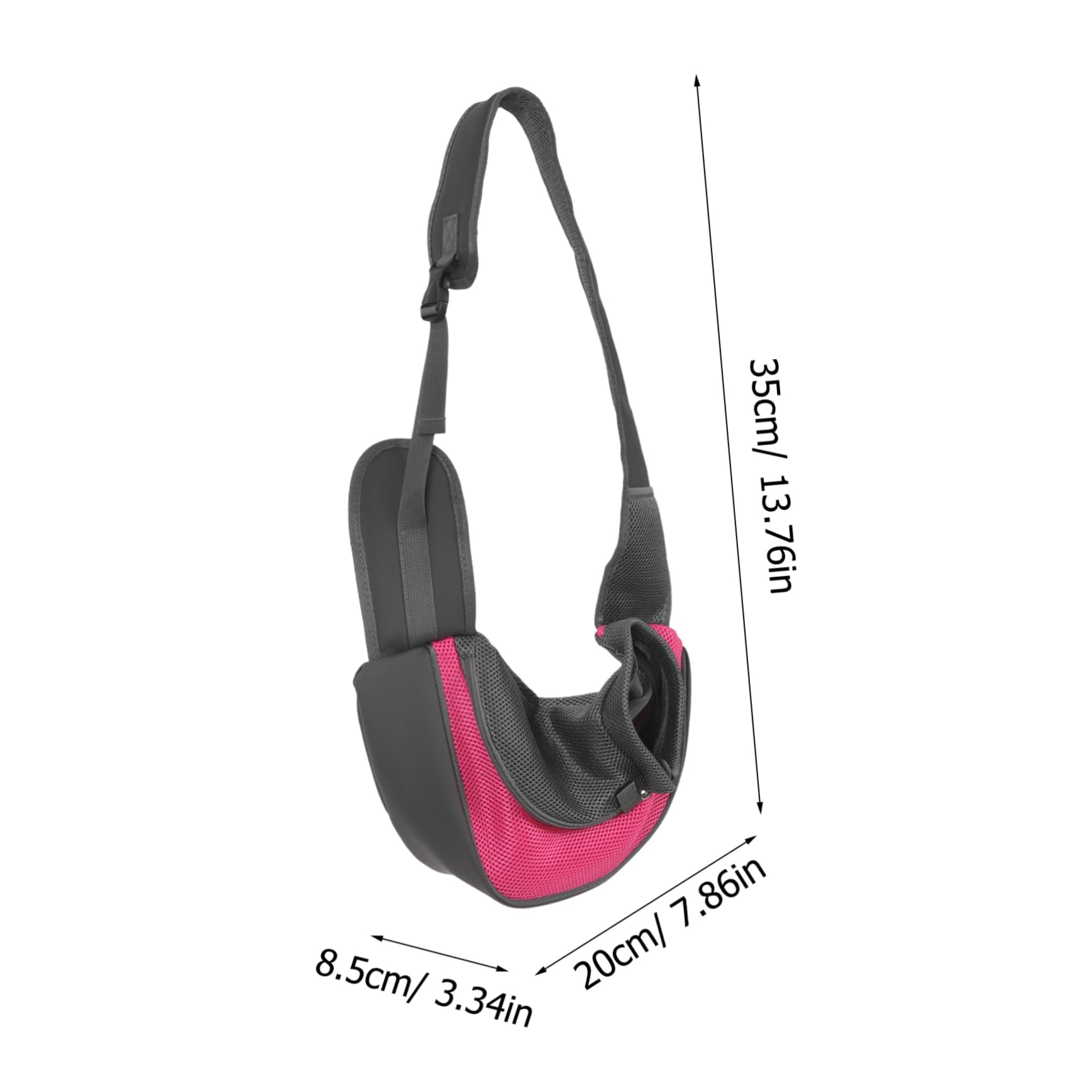 HANABASS Dog Sling Carrier Bag for Dogs Hands Pet Shoulder Bag Comfortable Material for Outdoor Walking Size s Rose Red