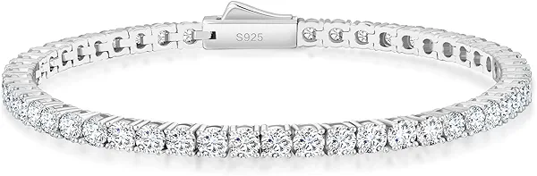 KRKC Moissanite Tennis Bracelet, Gifts For Women, Lab Grown Diamond Tennis Bracelets, 925 Sterling Silver 14K Golden Plated, Hypoallergenic, Luxury Present For Birthday, Daily Jewelry, 2.1-13.2 Ct.Tw