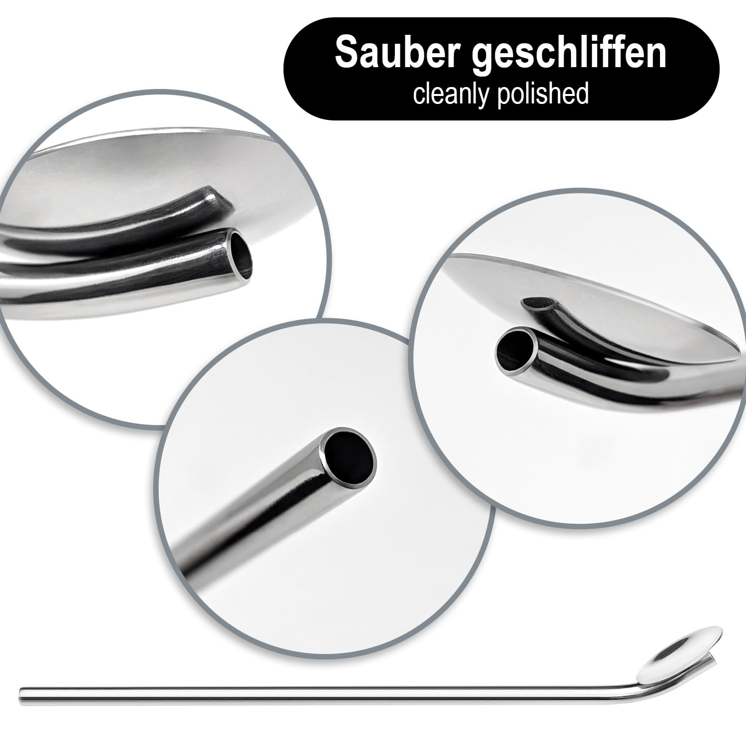 Stainless Steel Drinking Straws With Cleaning Brush (Set Of 4 - View #4