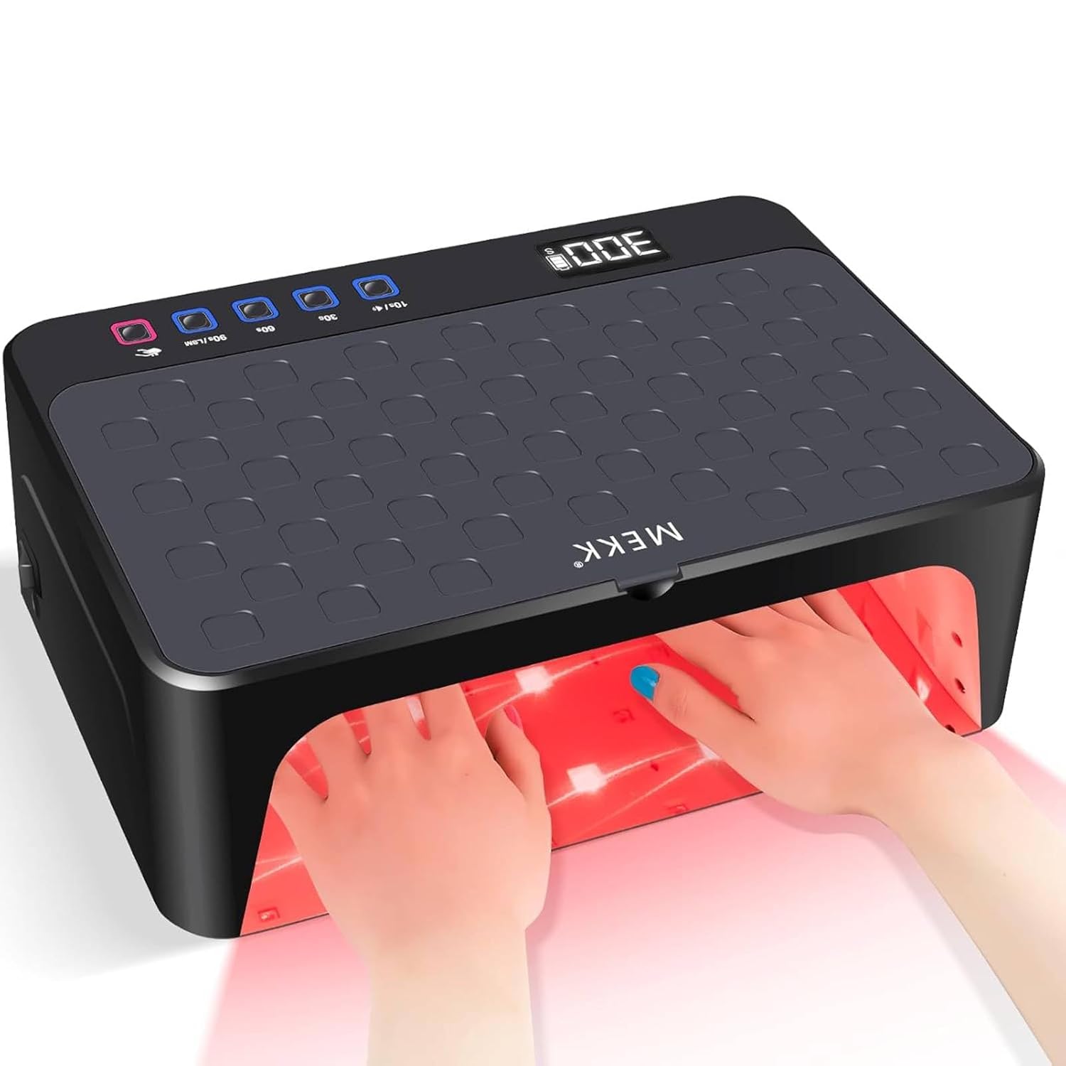 MEKK Mini UV Light for Gel Nails,16W Single Finger UV LED Nail Lamp,Portable Small Professional Flash Cure Lamp,Compact Design for Home and Salon -Blue