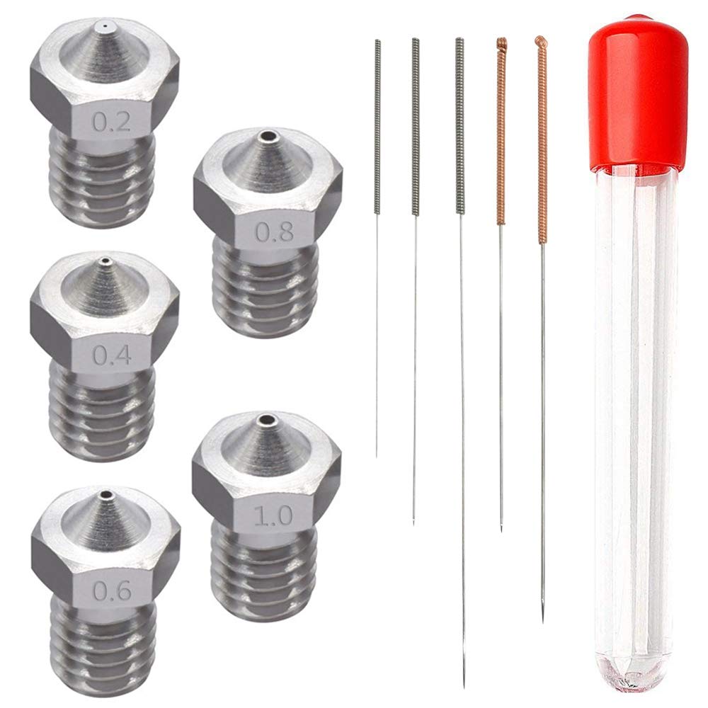 Chеареѕt 🛒 AFUNTA 15 PCS M6 3D Printer Stainless Steel Nozzles Print Heads Extruder Compatible 1.75mm Makerbot & ANET A8, 5 Sizes (0.2/0.4/0.6/0.8/1.0mm) + 5 Sizes Cleaning Needles 🛒 Flаѕh Sаlе AFUNTA 15 PCS M6 3D Printer Stainless Steel Nozzles Print Heads Extruder Compatible 1.75mm Makerbot & ANET A8, 5 Sizes (0.2/0.4/0.6/0.8/1.0mm) + 5 Sizes Cleaning Needles