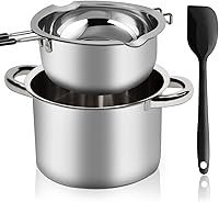 Marsheepy Double Boiler Pot Set: 1200ml Melting Pot + 2800ml Stainless Steel Pot with Spatula for Chocolate, Candy, Wax Melting