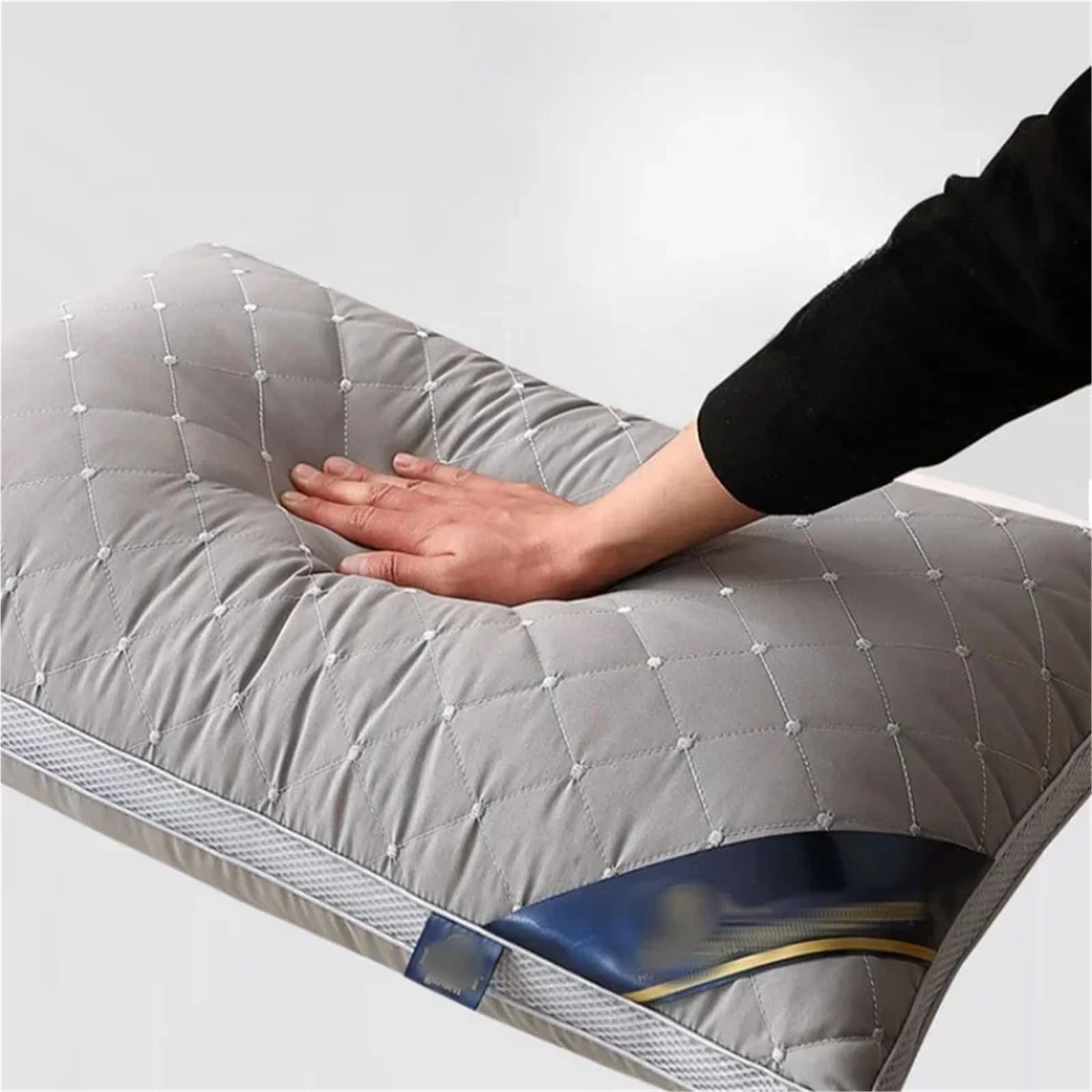 Almohada ortopédica para apoyo cervical y ayuda al sueño, alta resistencia, núcleo no colapso, almohada individual para uso doméstico/dormitorio/hotel