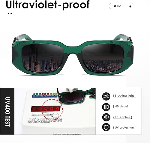 Miniatura 6 de kimorn Lentes de sol rectangulares para mujeres y hombres, de moda, retro, de los años 90, marco cuadrado vintage K1307