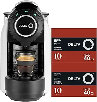 Cafetera de Cápsulas Qool Evolution - Color Blanco - 19 Bares de Presión - Capacidad de 1 L - Incluye 2 Packs de 40 Cápsulas de Café Qalidus de Intensidad 10