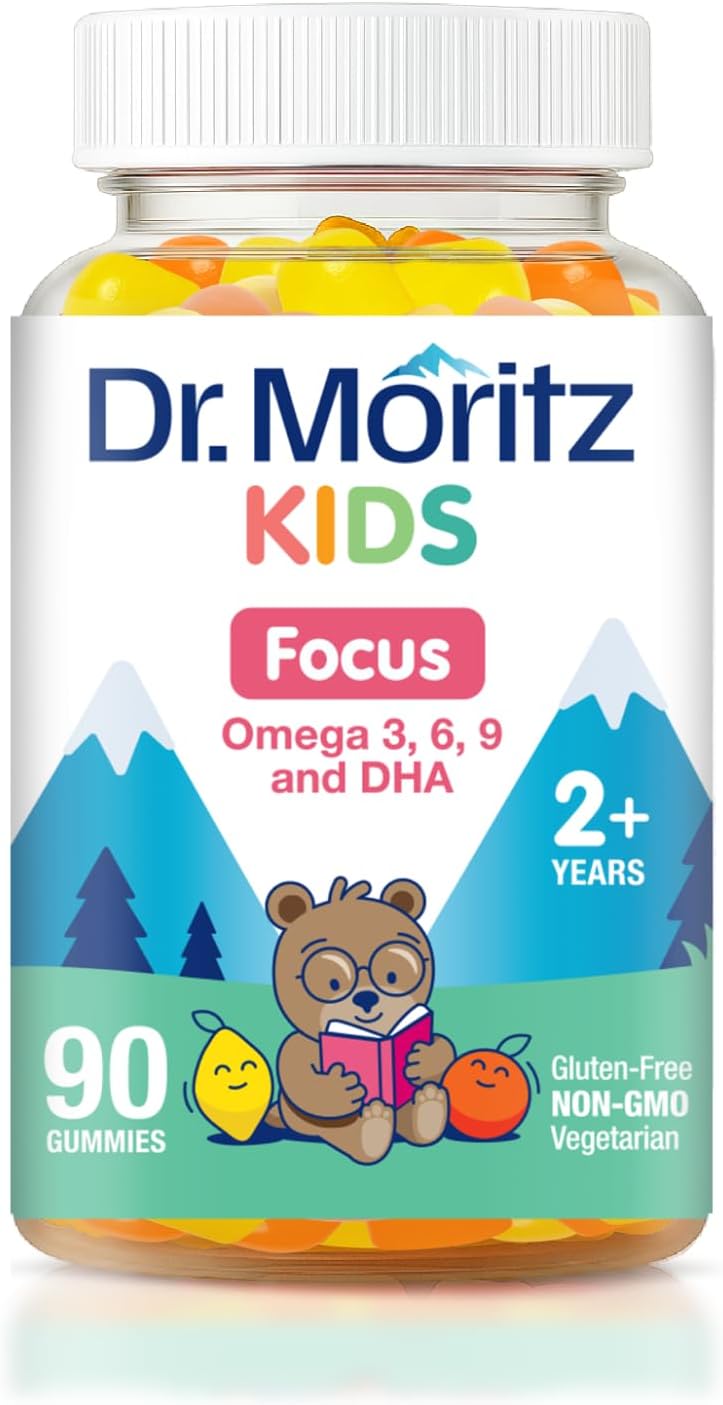 DR. MORITZ Vegan Omega 3 Gummies for Kids and Toddlers (90 Count), Omega 3 Kids Gummies for Brain and Heart Health, No Fish Oil and Gluten Free