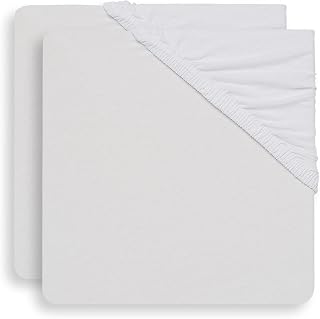 Jollein Spannbettlaken Bettlaken Jersey 40x80/90 cm - Weiß - 2 Stück