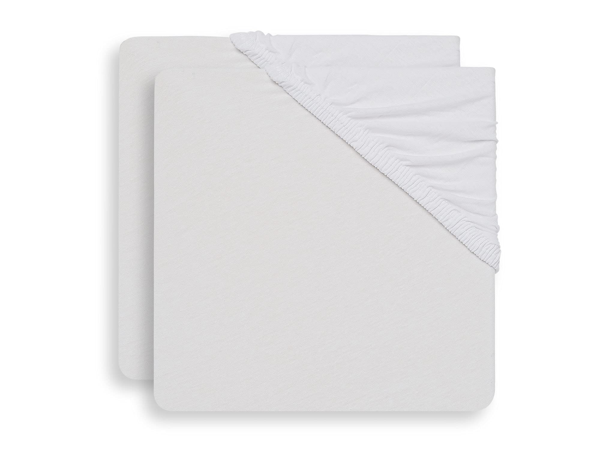 Jollein Spannbettlaken Bettlaken Jersey 40x80/90 cm - Weiß - 2 Stück
