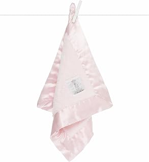 Little Giraffe Baby Blanket - Blanky - Soft Blanket with Satin Trim - Baby Stroller Blanket - Newborn Baby Essentials & Baby Gifts - 14x14 - Pink