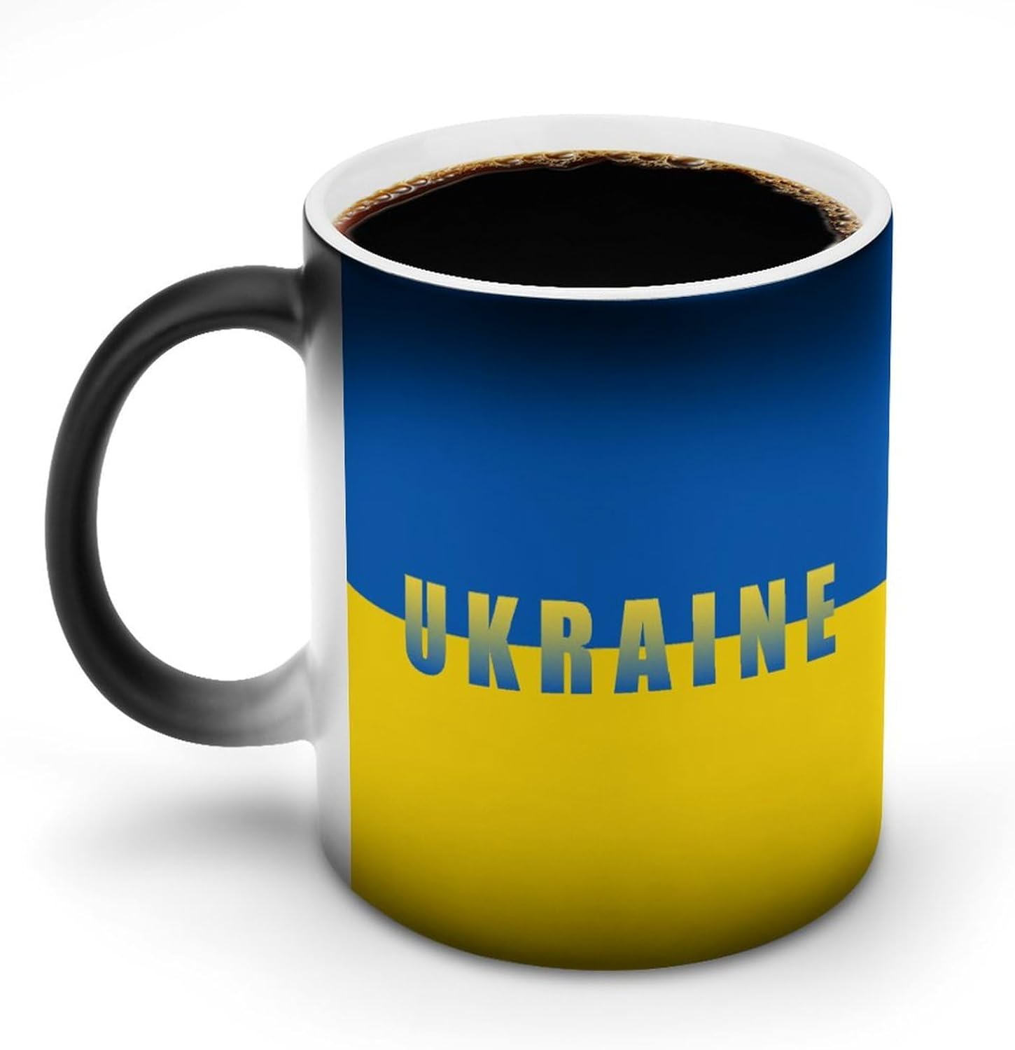 Ukraine Ukrainian Flag Color Changing Mug Heated Ceramic Cup Heat Sensitive Coffee Mug Fun Gift