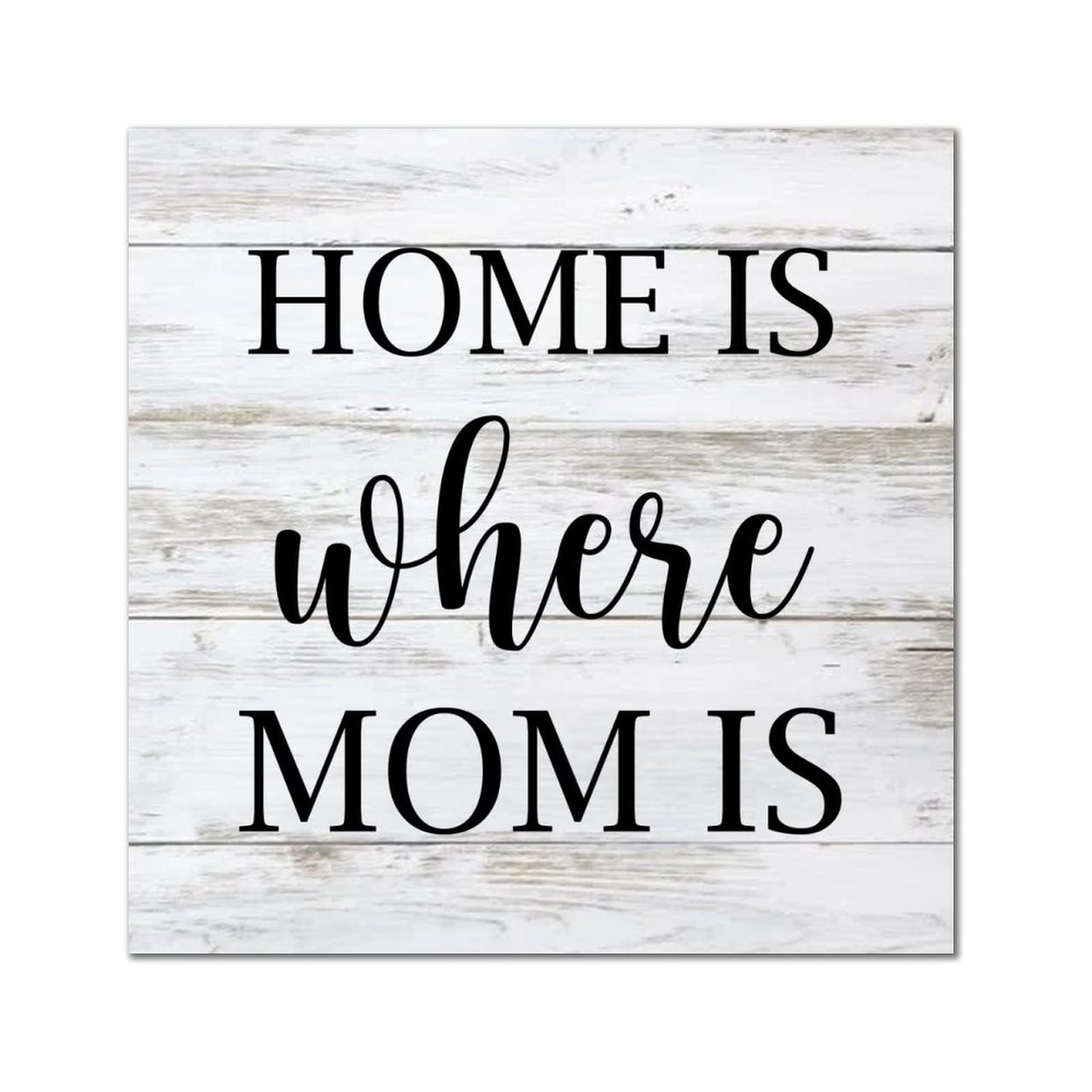 Plaque decorative bois Home is Where Mom is, cadeau de pendaison de cremaillere ideal