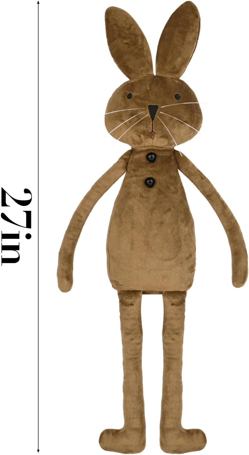 Easter Rabbit Pillows: Soft Plush Brown Rabbit Shaped Easter Pillows, Cute Bunny Stuffed Animals Easter Throw Pillows, Spring Easter Decoration for Home, Bedroom, Living Room, Sofa, Couch