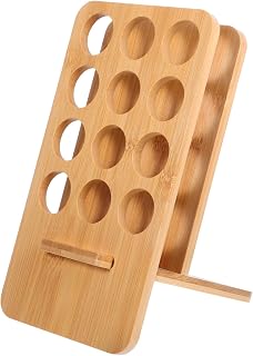 ABOOFAN Essential Oil Storage Rack Slot Bamboo Organizer for Perfume and Nail Oil Bottles Desktop Display for Home and Professional Use and Stylish Design