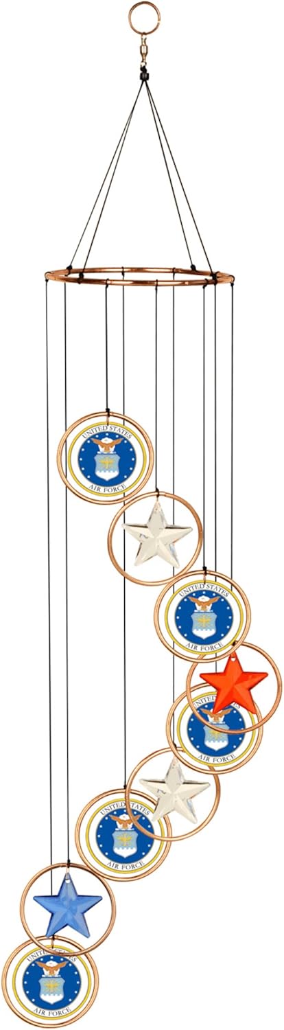 Red Carpet Studios 15182 Patriot Spiral Wind Chime, Air Force