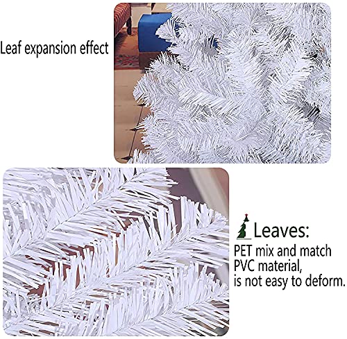 Árbol de Navidad artificial decorativo blanco con ramas tupidas WQHPLMD 4