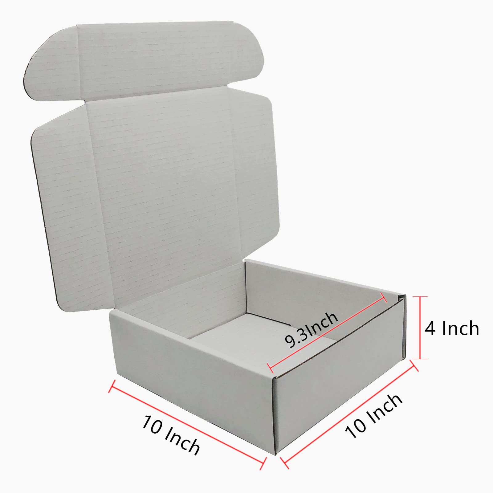 Versandkartons aus weißem Karton, 25,4 x 25,4 x 10,2 cm, 24 Stück (Innenmaße: 24 x 24 x 9,6 cm)