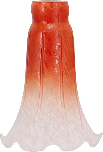 Miniatura 4 de Lily - Pantalla de cristal de tulipán naranja, reemplazo de pantalla de cristal estilo Tiffany