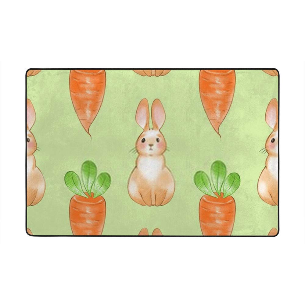Tapis aquarelle lapin Ruchen en velours corail lavable anti-poussière