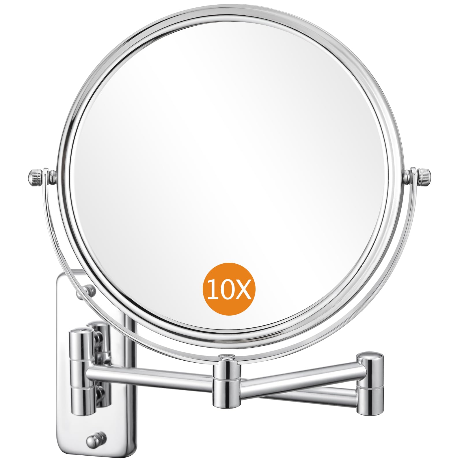 DECLUTTR 8 Inch Wall Mounted Magnifying Mirror with 10x Magnification, Double Sided Vanity Makeup Mirror for Bathroom, Chrome Finished-image-45