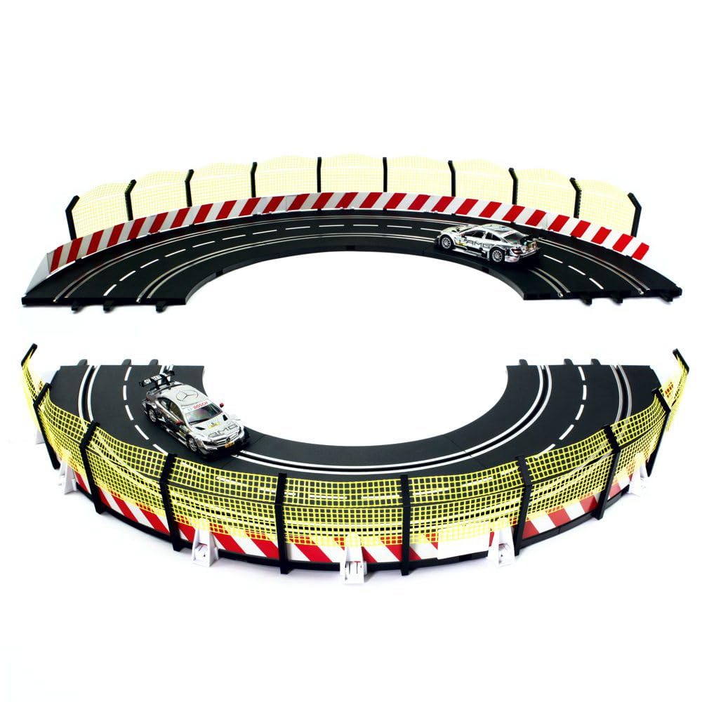 Overdrive-Racing Fangzaun 5m kompatibel mit Carrera Digital 124 132 EVO Kurven Geraden Zaun Bande Slotcar