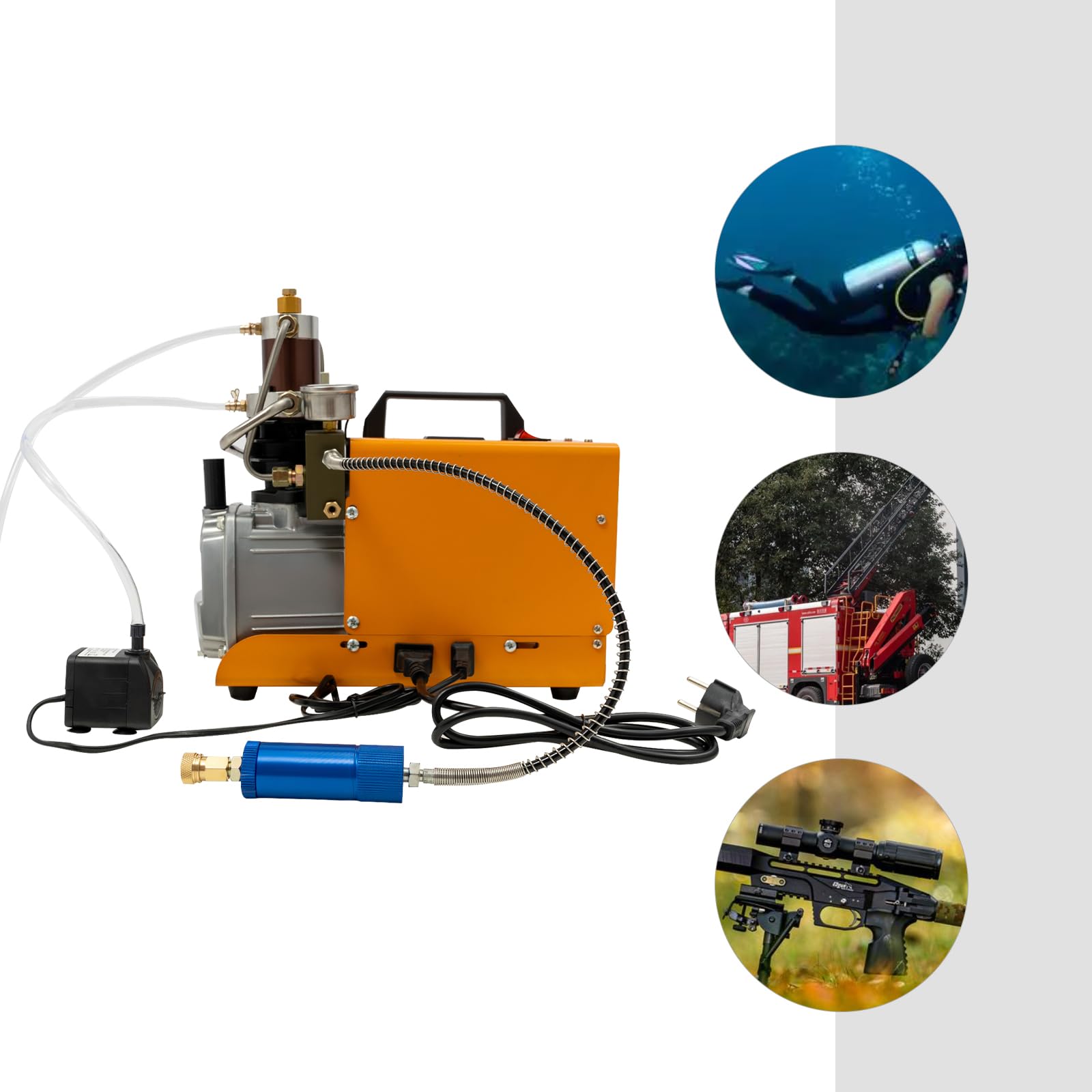 Sprężarka wysokociśnieniowa 1800 W | przenośna wysokociśnieniowa pompa powietrza M10 i elektryczna sprężarka powietrza PCP do 100 l | 2800 obr./min 75 dB | do pistoletu do paintballu, butli do