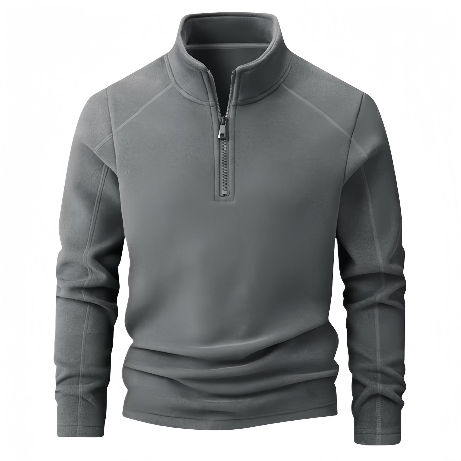 Męska bluza z kapturem aksamitny sweter męski plus L-9Xl - stylowy jednolity kolor jesienno-zimowy polar płaszcz ze stójką i półzamkiem błyskawicznym zapewnia bezproblemowe ciepło