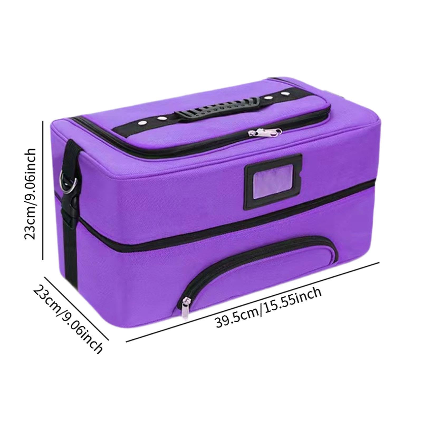 Neceser de maquillaje de viaje portátil con divisor, organizador profesional de esmalte de uñas, organizador de maquillaje para mujeres y niñas, morado, A