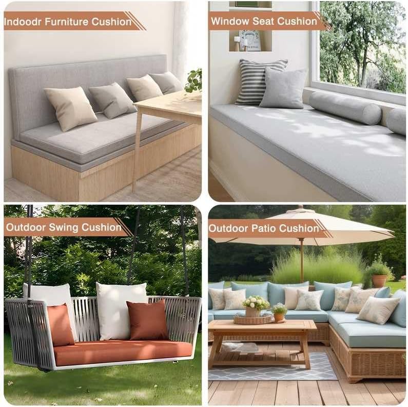 Miniatura 2 de Cojines de banco personalizados para muebles de interior, almohadillas de banco antideslizantes de tamaño personalizado, cojín de asiento de muebles